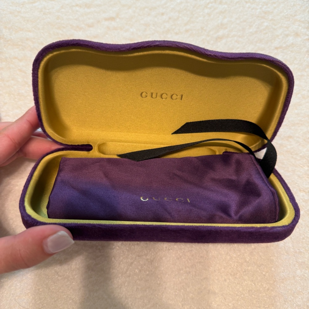 Gucci Purple and Gold Glasses Case